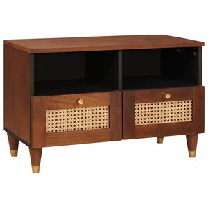 vidaXL TV szekr&eacute;ny fi&oacute;kkal Barna 70 x 33,5 x 46 cm T&ouml;m&ouml;r Mang&oacute;f&aacute;t
