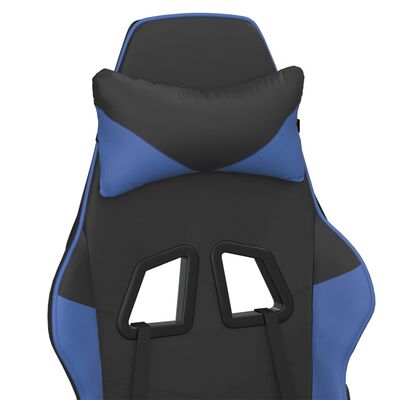 vidaXL fekete és kék műbőr játékszék lábtartóval