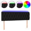 vidaXL fekete sz&ouml;vet LED-es fejt&aacute;mla 144 x 7 x 78/88 cm