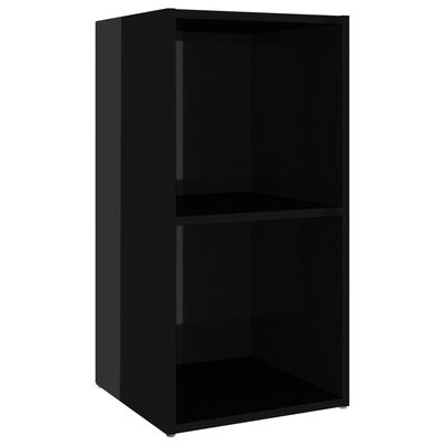 vidaXL magasfényű fekete forgácslap TV-szekrény 72 x 35 x 36,5 cm