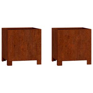 vidaXL 2 db rozsda sz&iacute;nű corten ac&eacute;l n&ouml;v&eacute;nytart&oacute; l&aacute;bbal 30x30x30 cm