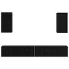 vidaXL Fali TV Szekrény Falra szerelhető 3 pcs Fekete tölgy Faanyag