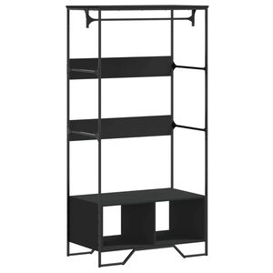 vidaXL fekete szerelt fa ruh&aacute;sszekr&eacute;ny 90 x 50 x 180 cm
