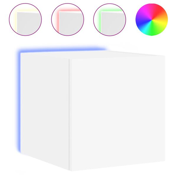 vidaXL fehér fali TV-szekrény LED-világítással 30,5x35x30 cm