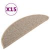 vidaXL 15 db barna f&eacute;lk&ouml;r alak&uacute; l&eacute;pcsőszőnyeg 56 x 17 x 3 cm