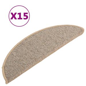 vidaXL 15 db barna f&eacute;lk&ouml;r alak&uacute; l&eacute;pcsőszőnyeg 56 x 17 x 3 cm