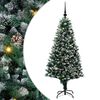 vidaXL Mű kar&aacute;csonyfa 150 LED-del Z&ouml;ld 150 cm PVC &eacute;s Ac&eacute;l &eacute;s Műanyag