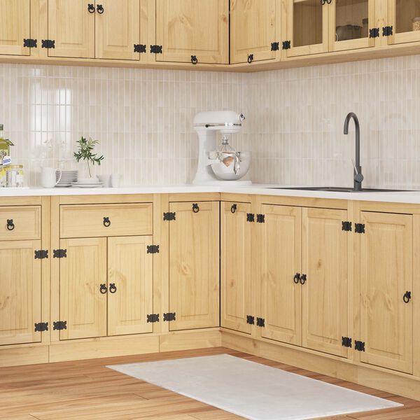 vidaXL Cabinet polcokkal SKI M&eacute;zes Barna 60 x 32 x 40 cm T&ouml;m&ouml;r fenyőfa