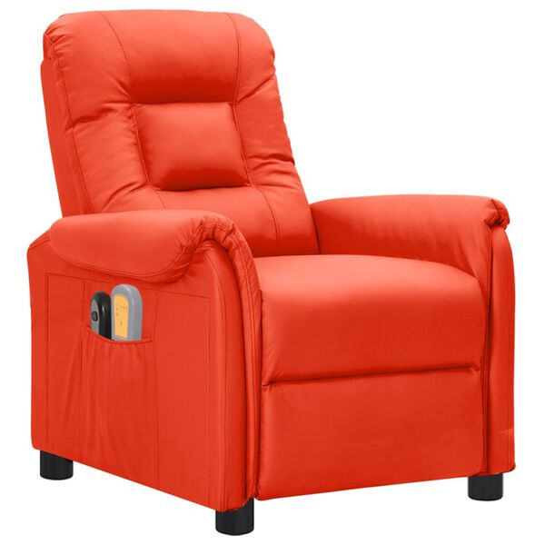 vidaXL piros műbőr műbőr elektromos massz&aacute;zsfotel