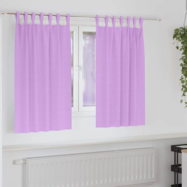 vidaXL Fekete F&uuml;gg&ouml;ny Gyűrűkkel 2 pcs Lila 140 x 140 cm Poli&eacute;szter