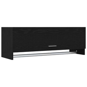 vidaXL Ruh&aacute;sszekr&eacute;ny Fekete t&ouml;lgy 100 x 32,5 x 35 cm Szerelt Fa