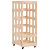 vidaXL feh&eacute;r t&ouml;m&ouml;r fenyőfa r&ouml;nkt&aacute;rol&oacute; kerekekkel 40x49x110 cm