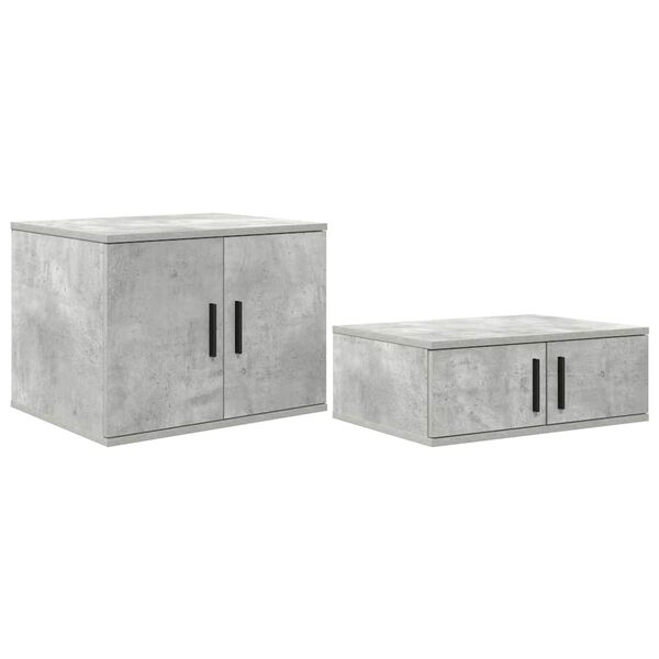 vidaXL T&aacute;rol&oacute;szekr&eacute;ny 2 pcs Beton Sz&uuml;rke 127 x 41 x 40 cm Faanyag