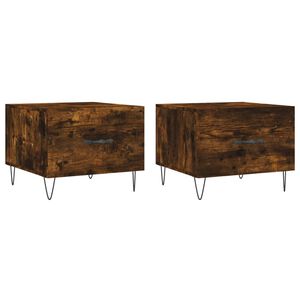vidaXL 2 db f&uuml;st&ouml;s t&ouml;lgy szerelt fa doh&aacute;nyz&oacute;asztal 50 x 50 x 40 cm