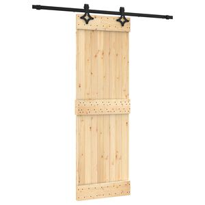 vidaXL Cs&uacute;sz&oacute; ajt&oacute; Term&eacute;szetes &eacute;s Fekete 70 x 210 cm Szil&aacute;rd Fenyőfa