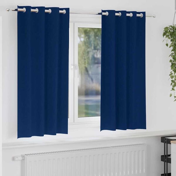vidaXL Fekete F&uuml;gg&ouml;ny Gyűrűkkel 2 pcs S&ouml;t&eacute;t k&eacute;k 175 x 140 cm