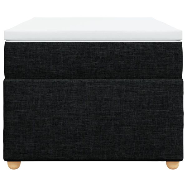 vidaXL fekete sz&ouml;vet rug&oacute;s &aacute;gy matraccal 90x190 cm