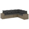 vidaXL 6 r&eacute;szes sz&uuml;rke polyrattan kerti &uuml;lőgarnit&uacute;ra p&aacute;rn&aacute;kkal