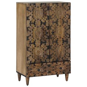 vidaXL Magas T&aacute;lca fi&oacute;kkal Barna 60 x 33,5 x 100 cm T&ouml;m&ouml;r Mang&oacute;f&aacute;t