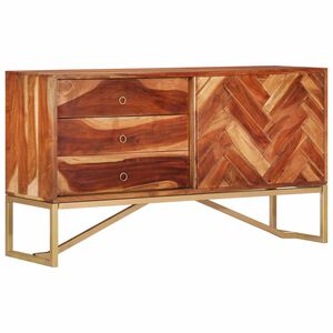 vidaXL Sz&eacute;f M&eacute;zes Barna 160 x 30 x 80 cm T&ouml;m&ouml;r Ak&aacute;cfa