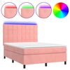 vidaXL r&oacute;zsasz&iacute;n b&aacute;rsony rug&oacute;s &eacute;s LED-es &aacute;gy matraccal 140x190 cm