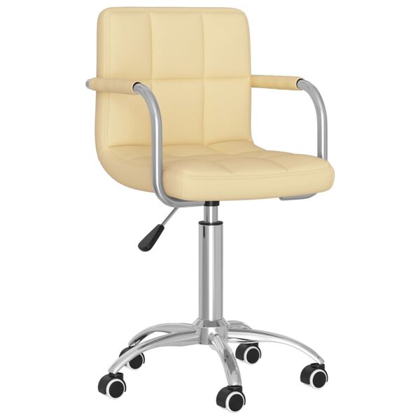 vidaXL 6 db kr&eacute;msz&iacute;nű műbőr forg&oacute; &eacute;tkezősz&eacute;k