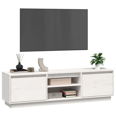 vidaXL fehér tömör fenyőfa TV-szekrény 140 x 35 x 40 cm