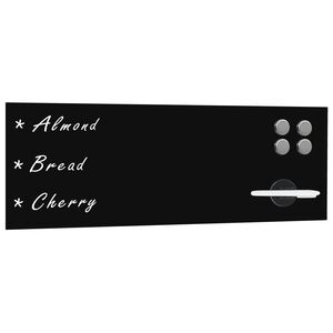 vidaXL fekete, falra szerelhető m&aacute;gneses &uuml;vegt&aacute;bla 60 x 20 cm