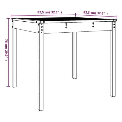 vidaXL tömör duglászfenyő kerti asztal 82,5 x 82,5 x 76 cm