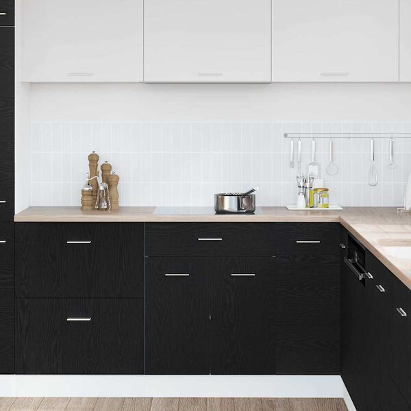 vidaXL F&uuml;ggő szekr&eacute;ny fi&oacute;kkal Fekete t&ouml;lgy 60 x 46 x 81,5 cm Faanyag