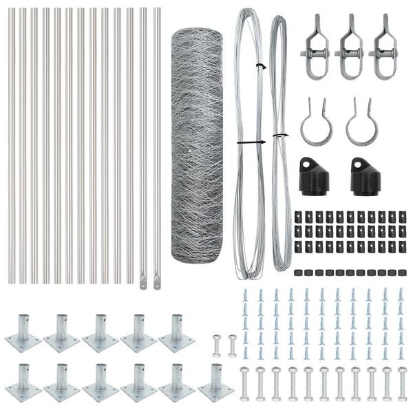 vidaXL Ker&iacute;t&eacute;soszlop Ez&uuml;st 25 x 0,6 m (50 mm r&aacute;cs) Ac&eacute;l