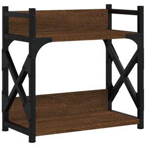 vidaXL 2 szintes barna t&ouml;lgysz&iacute;nű nyomtat&oacute;&aacute;llv&aacute;ny 40x20x40 cm