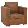 vidaXL barna műbőr fotel 82 x 73 x 82 cm