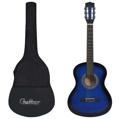 vidaXL kék 3/4-es klasszikus gitár és tok kezdőknek 36"