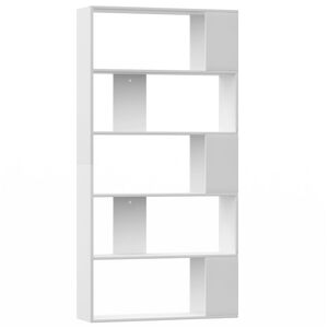 vidaXL feh&eacute;r szerelt fa k&ouml;nyvszekr&eacute;ny/t&eacute;relv&aacute;laszt&oacute; 80x24x159 cm