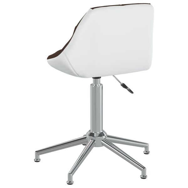 vidaXL barna-feh&eacute;r műbőr forg&oacute; &eacute;tkezősz&eacute;k