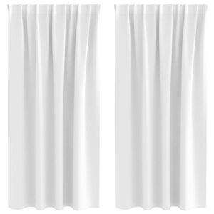 vidaXL Fekete F&uuml;gg&ouml;ny Gyűrűkkel 2 db F&eacute;nyes feh&eacute;r 175 x 140 cm