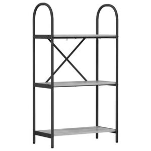vidaXL K&ouml;nyvespolc 3 szintes 60 x 30 x 109 cm Szerelt fa Sz&uuml;rke Sonoma