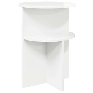 vidaXL Oldal asztal Magasf&eacute;nyű Feh&eacute;r &Oslash; 39,5 x 55 cm Szerelt Fa