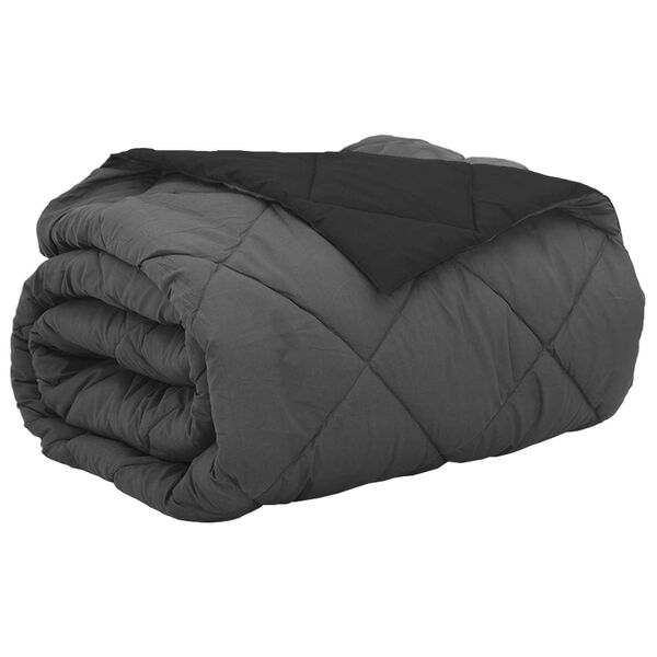 vidaXL Ny&aacute;ri Takarm&aacute;ny Fekete &eacute;s Antracit 200 x 200 cm Mikrosz&aacute;l