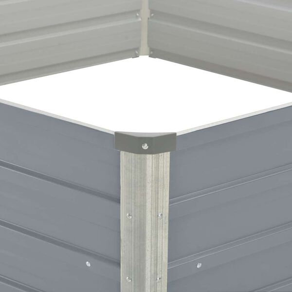 vidaXL Kerti magas&aacute;gy&aacute;s horganyzott ac&eacute;lb&oacute;l 129x129x45cm sz&uuml;rke