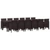 vidaXL Kert &eacute;tkező szett 13 pcs Barna Polt rattan