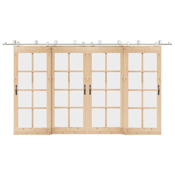 vidaXL ezüstszínű rozsdamentes acél tolóajtó fémszerelék készlet 400cm