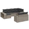 vidaXL 10 r&eacute;szes sz&uuml;rke polyrattan kerti &uuml;lőgarnit&uacute;ra p&aacute;rn&aacute;kkal