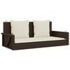 vidaXL barna polyrattan hintapad p&aacute;rn&aacute;val 119 x 56 x 48 cm