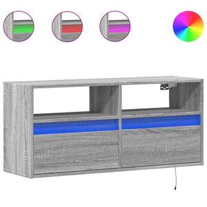 vidaXL sz&uuml;rke sonoma sz&iacute;nű fali TV-szekr&eacute;ny LED-del 100x31x45 cm