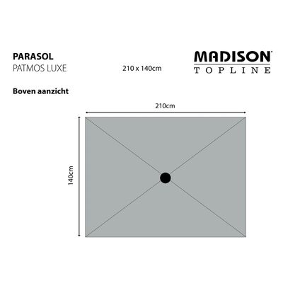 Madison Patmos Luxe szürke téglalap alakú napernyő 210 x 140 cm