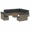 vidaXL 13 r&eacute;szes sz&uuml;rke polyrattan kerti &uuml;lőgarnit&uacute;ra p&aacute;rn&aacute;kkal
