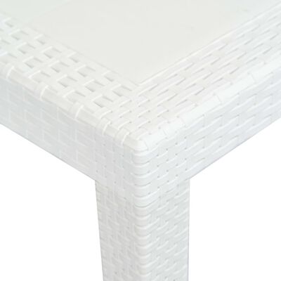 vidaXL fehér rattan hatású műanyag kerti asztal 150 x 90 x 72 cm