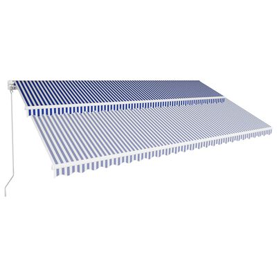 vidaXL kék és fehér kézzel kihúzható napellenző 600 x 300 cm
